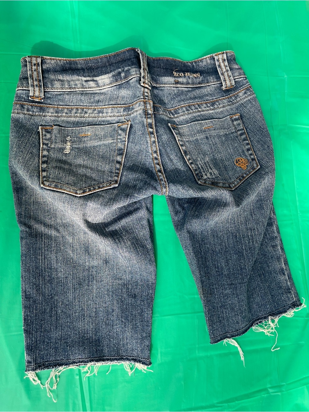 Low Rise Bermuda jeans shorts size 0 
dark wash